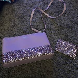 Kate Spade Crossbody & Card Holder Pink Sparkle